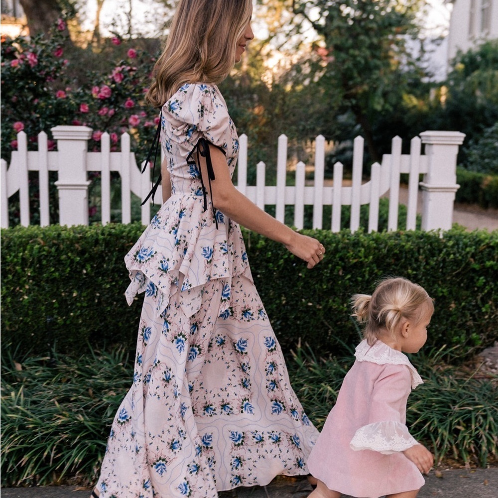 Rodarte Ruffled Floral-Print Silk Maxi Dress - Picture 3 of 11